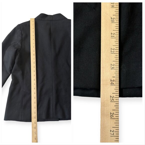 Issey Miyake FÊTE Black Wool Jacket Size 4 Japan Minimalist Collarless Blazer - Picture 13 of 16